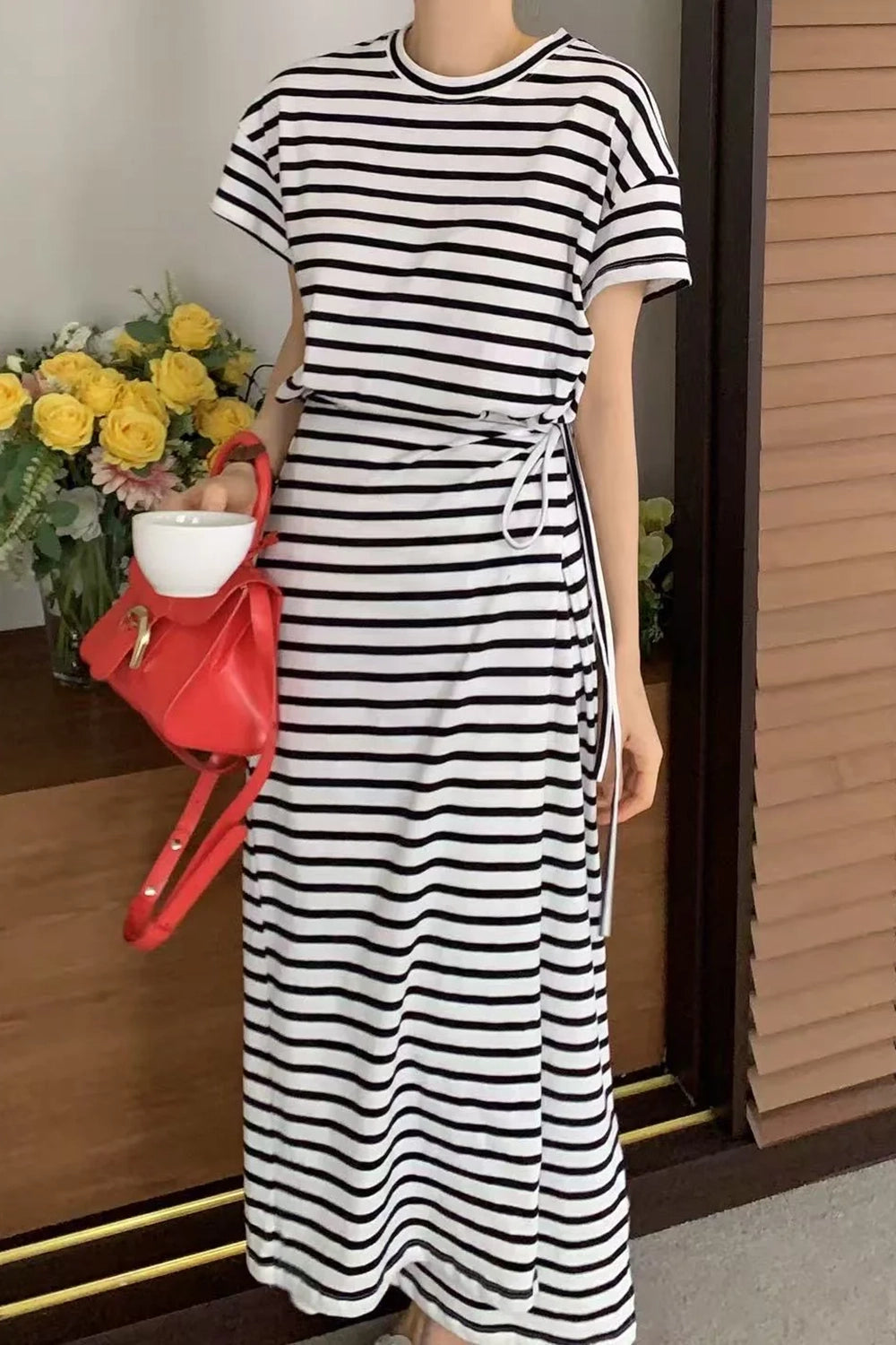 Etta Stripe Wrap Dress