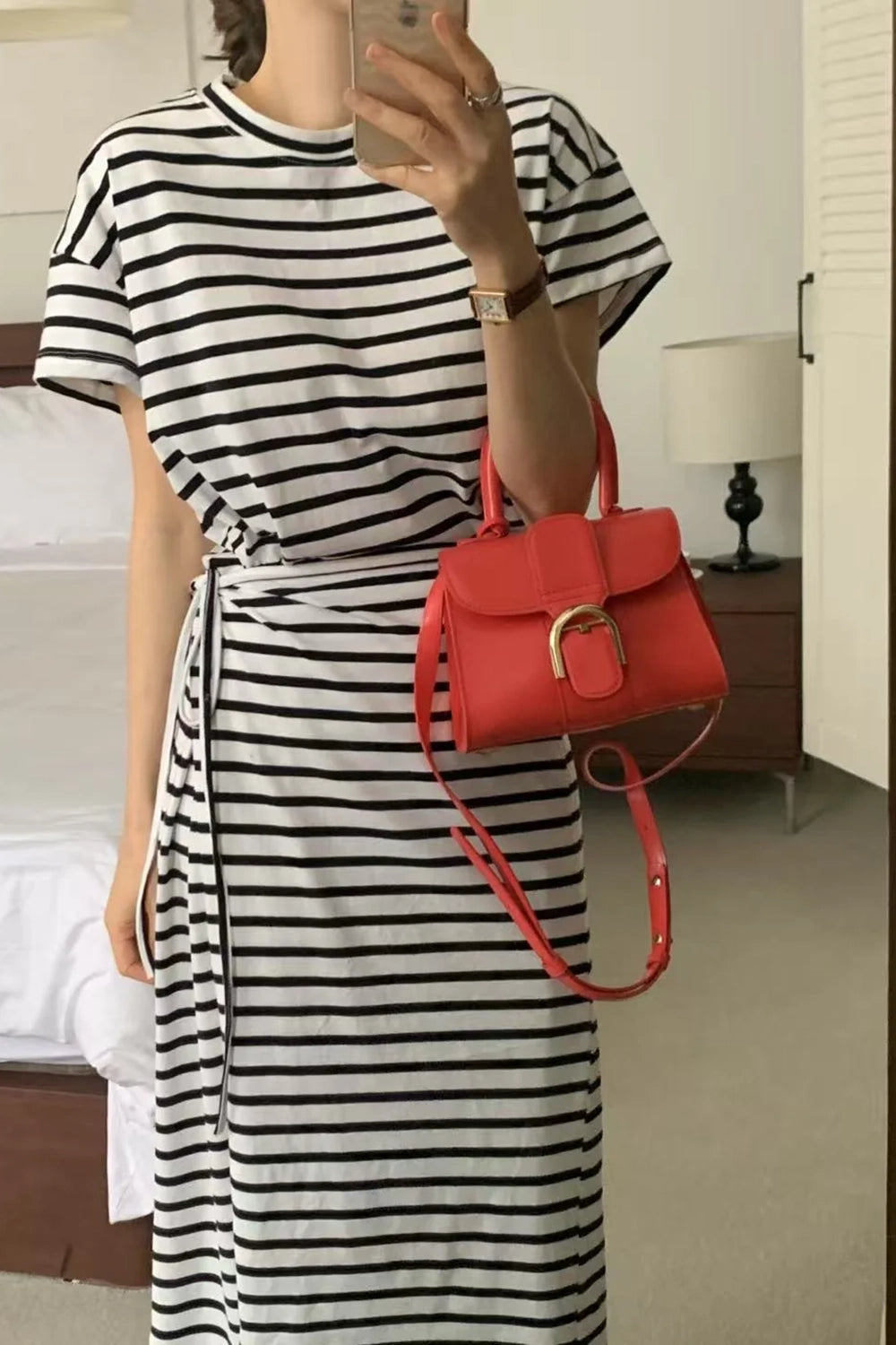 Etta Stripe Wrap Dress