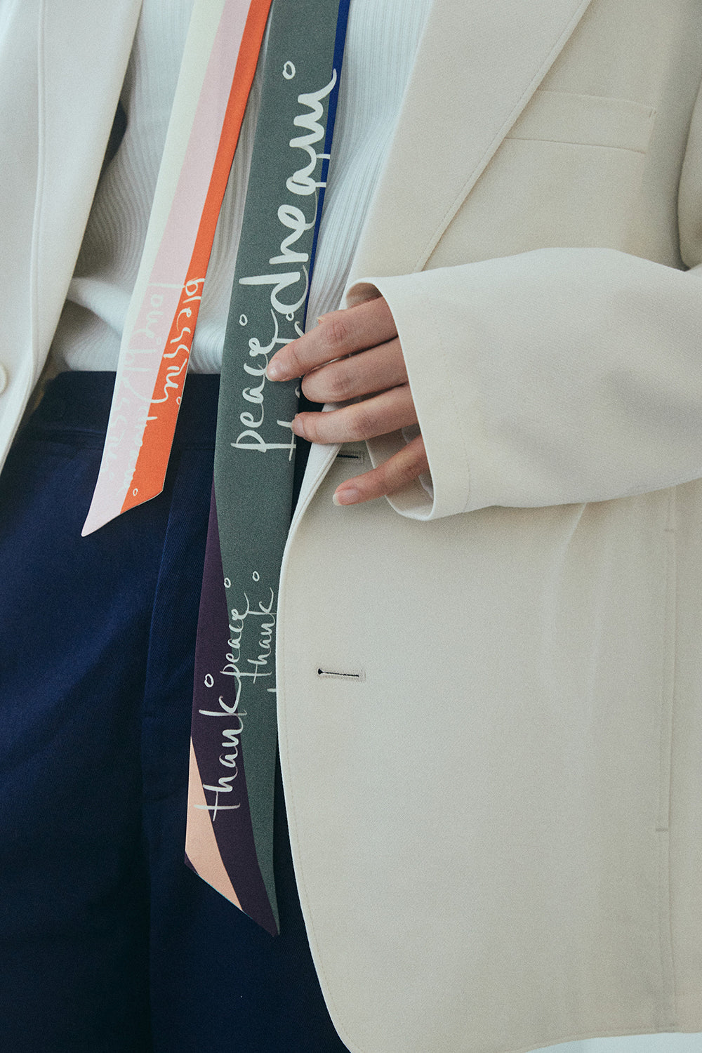 Gratitude Twilly Silk Ribbon