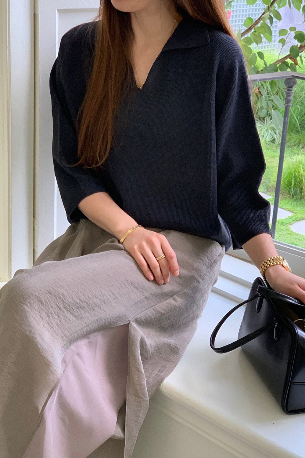 Johnny Collar Knit Top