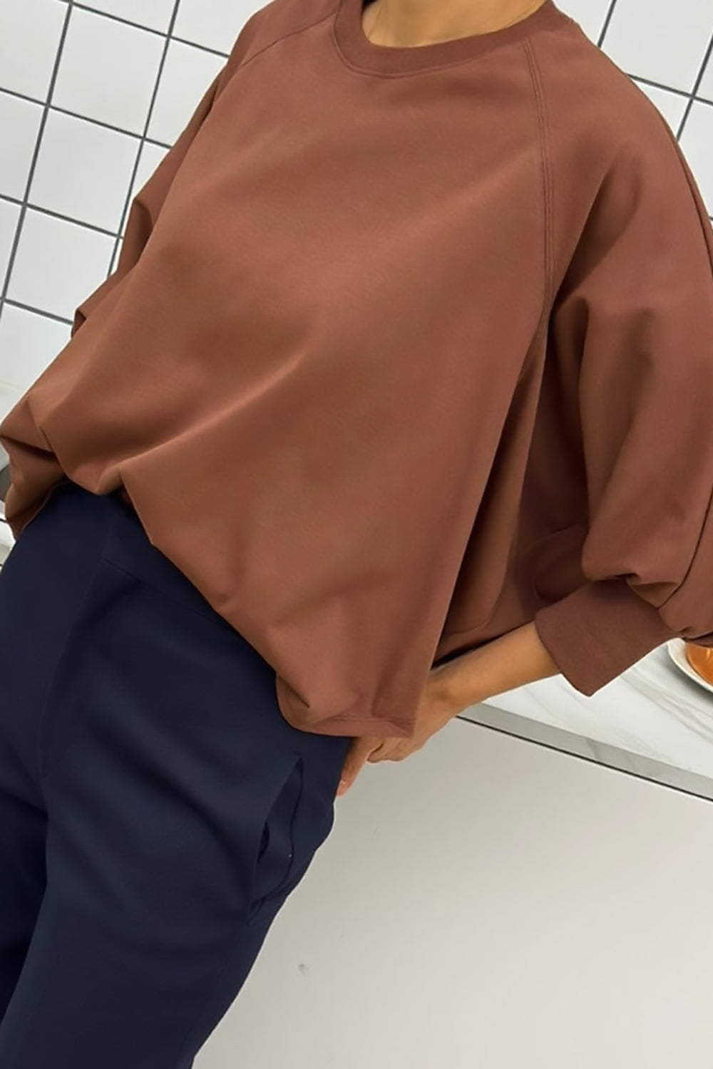 Micro-Ribbed Trim T-Shirt