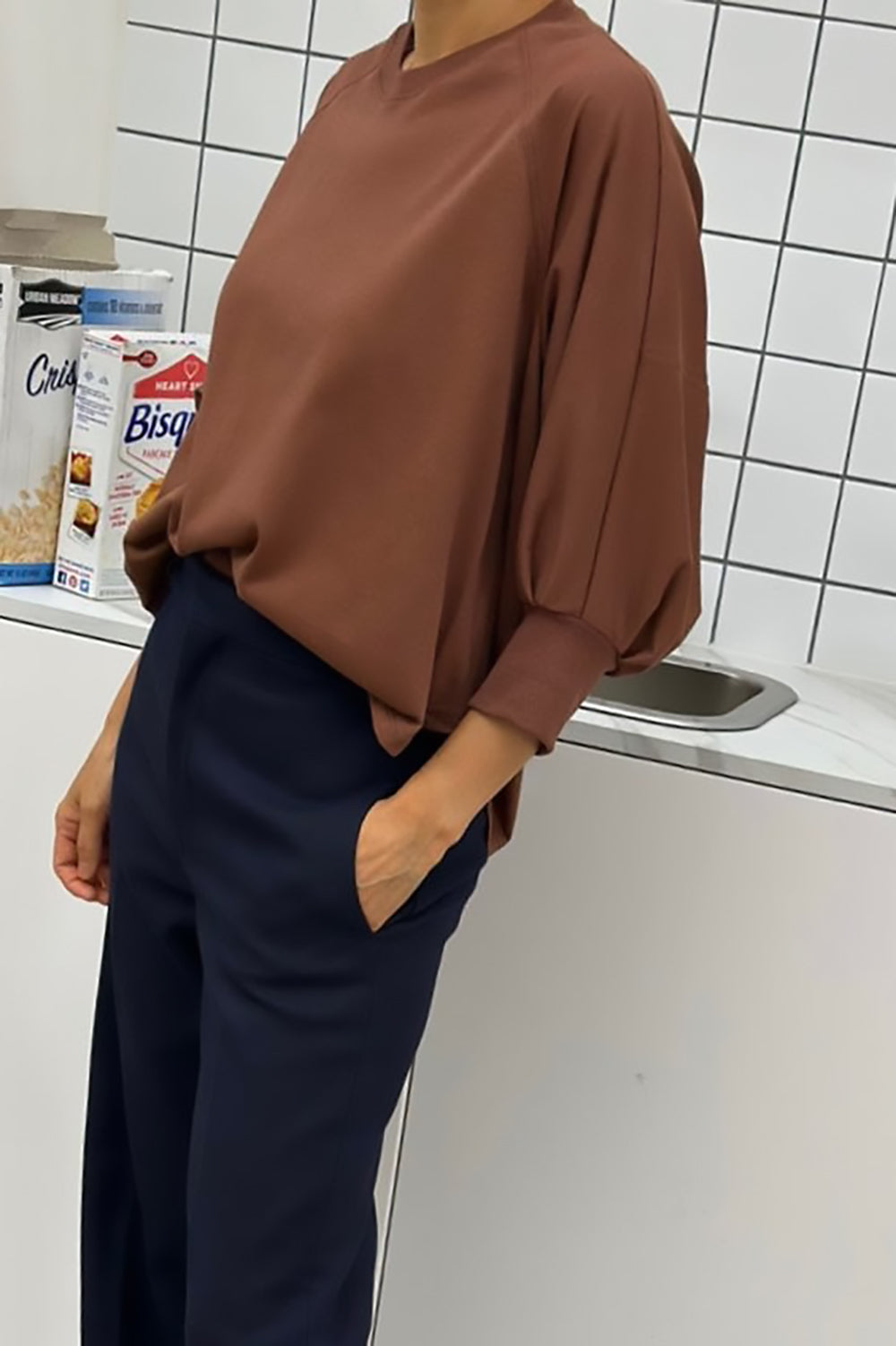 Micro-Ribbed Trim T-Shirt