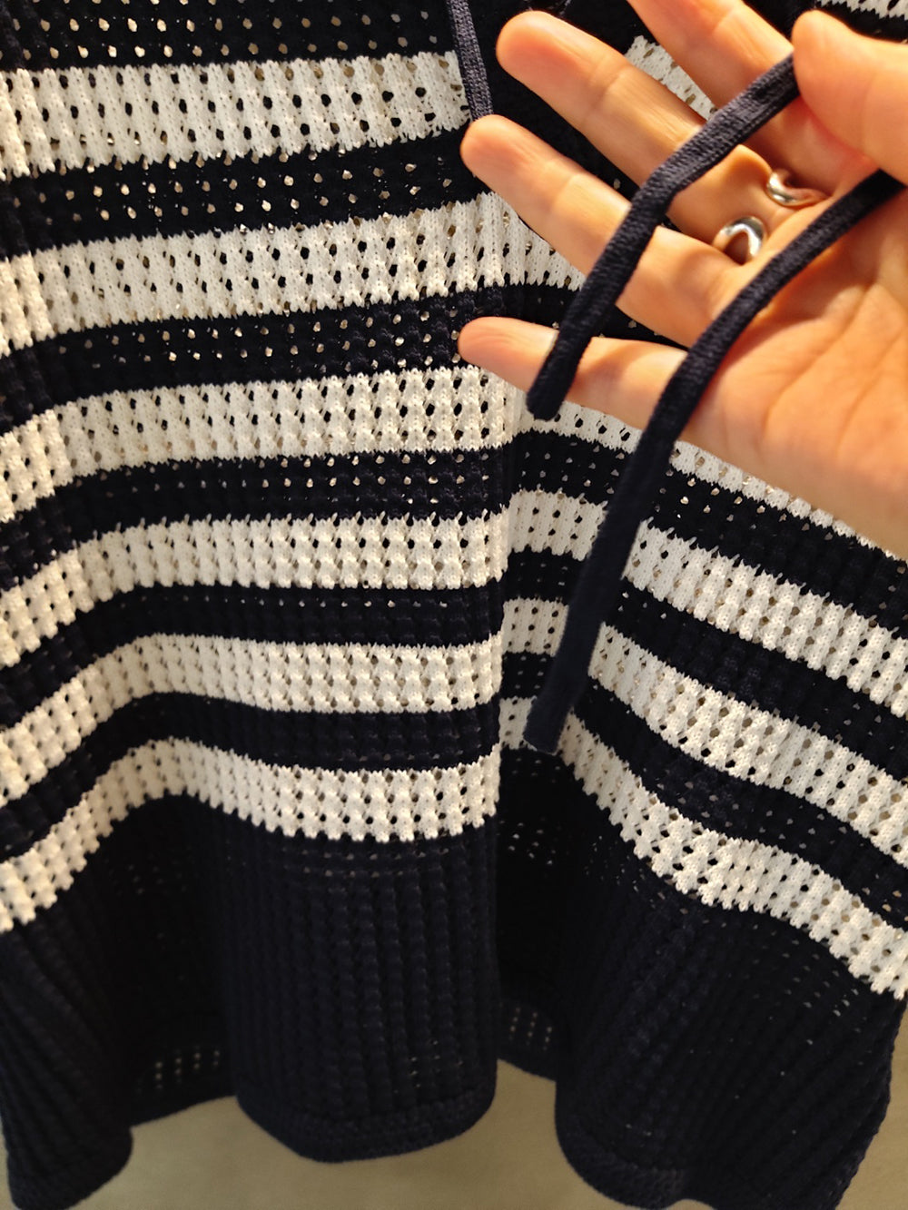 Striped Crochet Knit Top