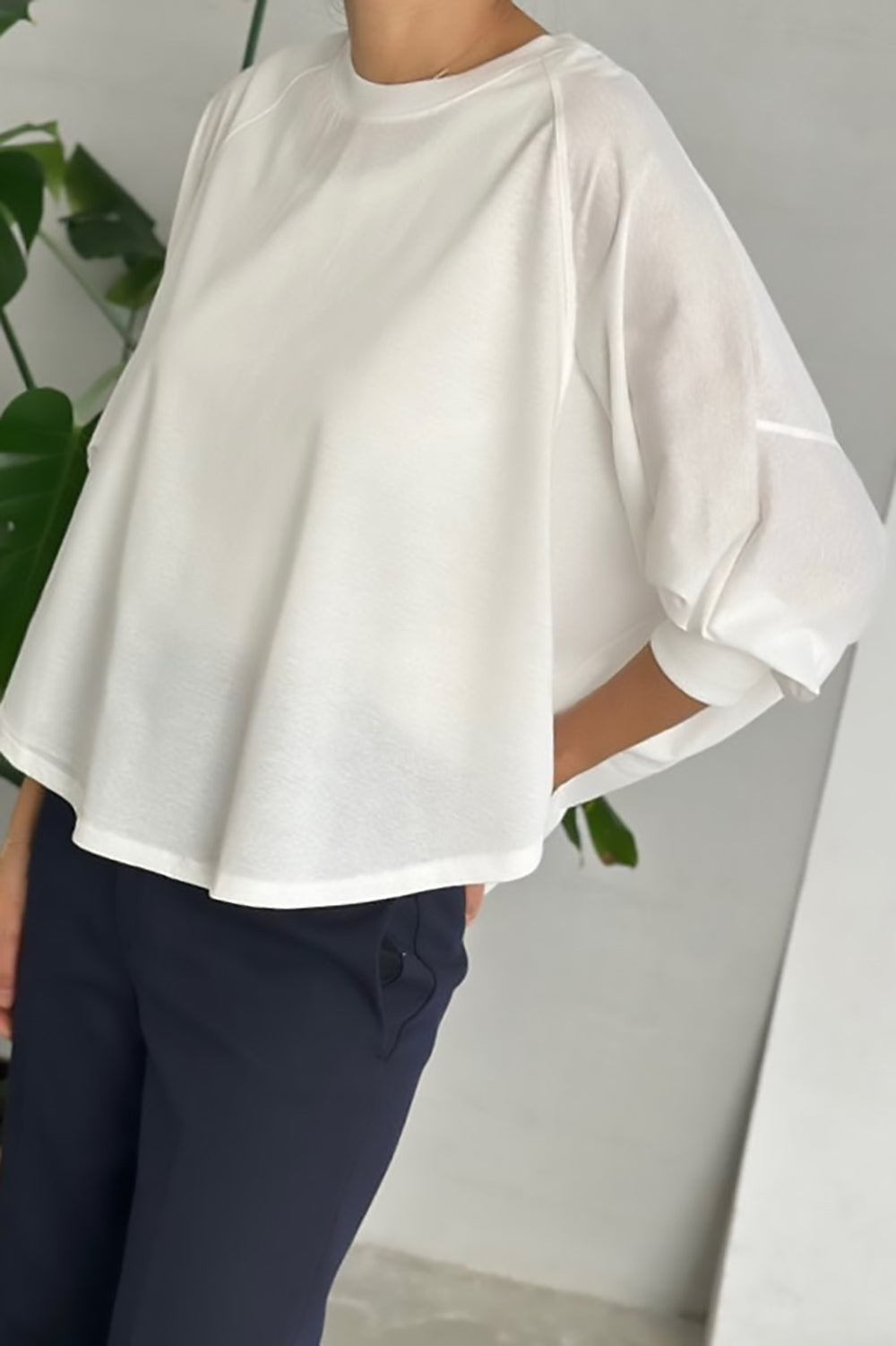 Micro-Ribbed Trim T-Shirt