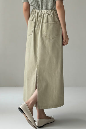 Washed Cotton A-line Skirt