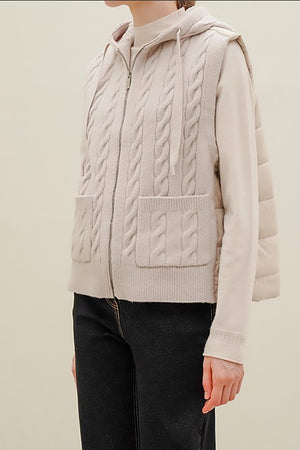 Cable Knit Puffer Vest