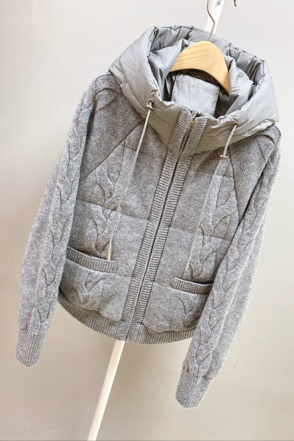 Cable Knit Puffer Jacket