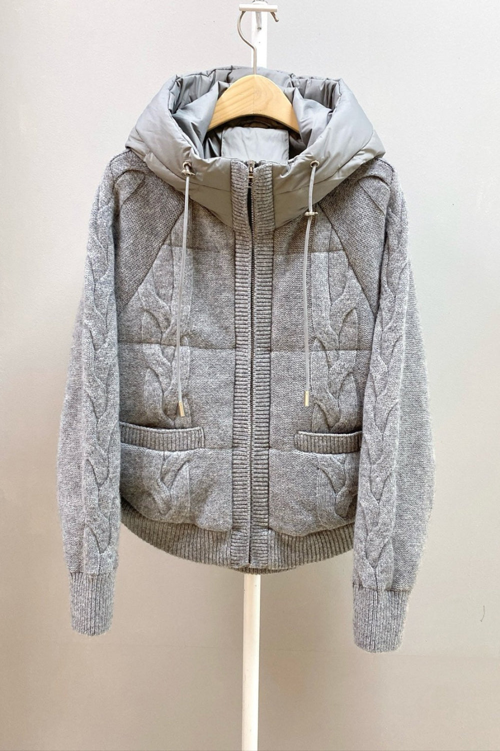 Cable Knit Puffer Jacket