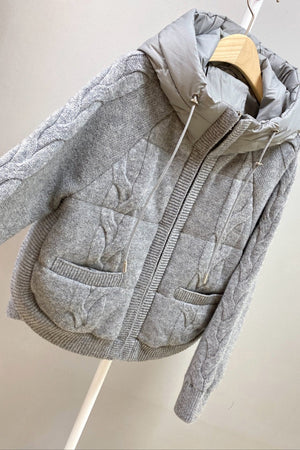 Cable Knit Puffer Jacket