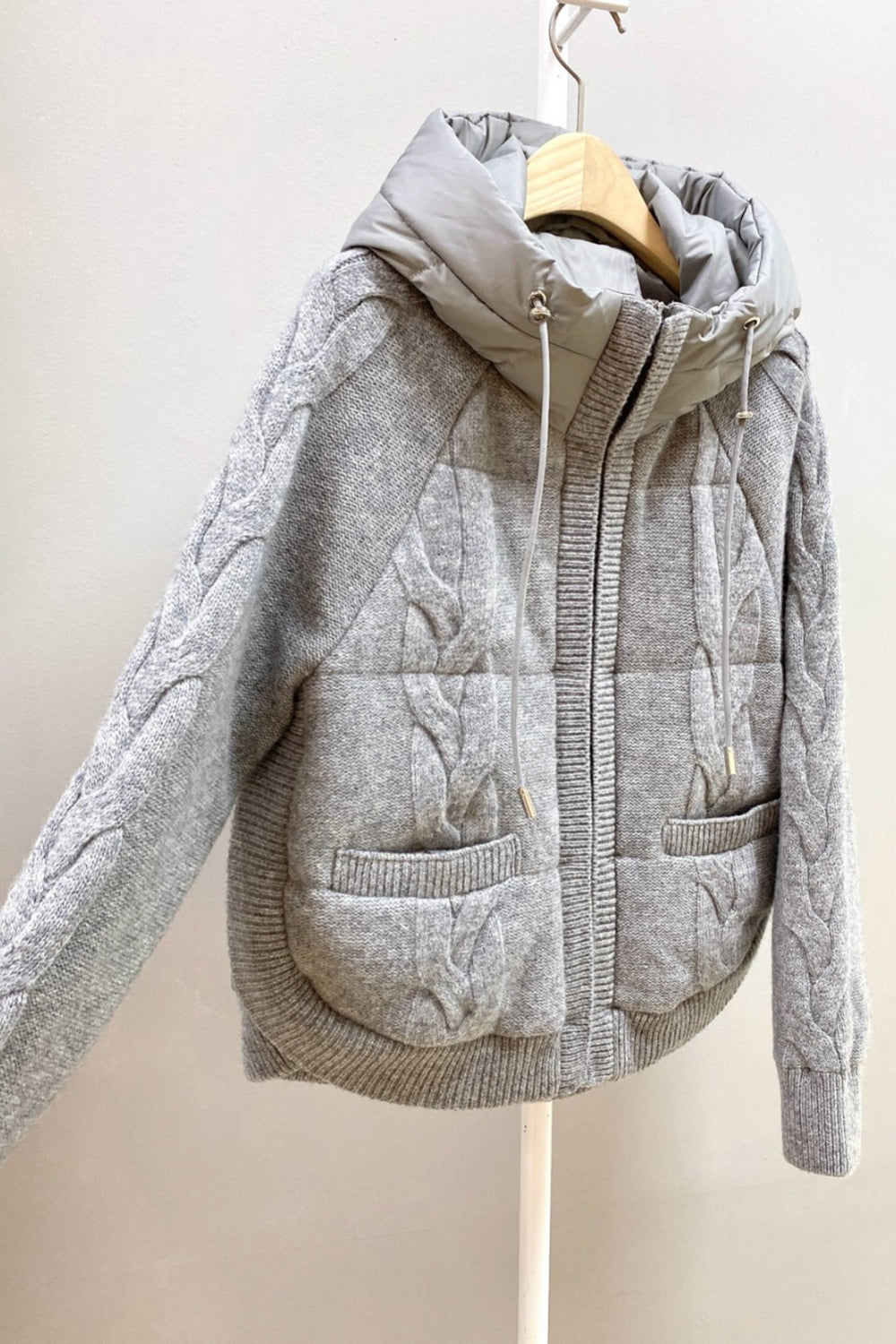 Cable Knit Puffer Jacket