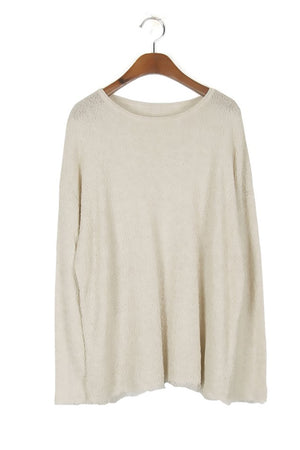 Round Neck Fringe Trim Sweater