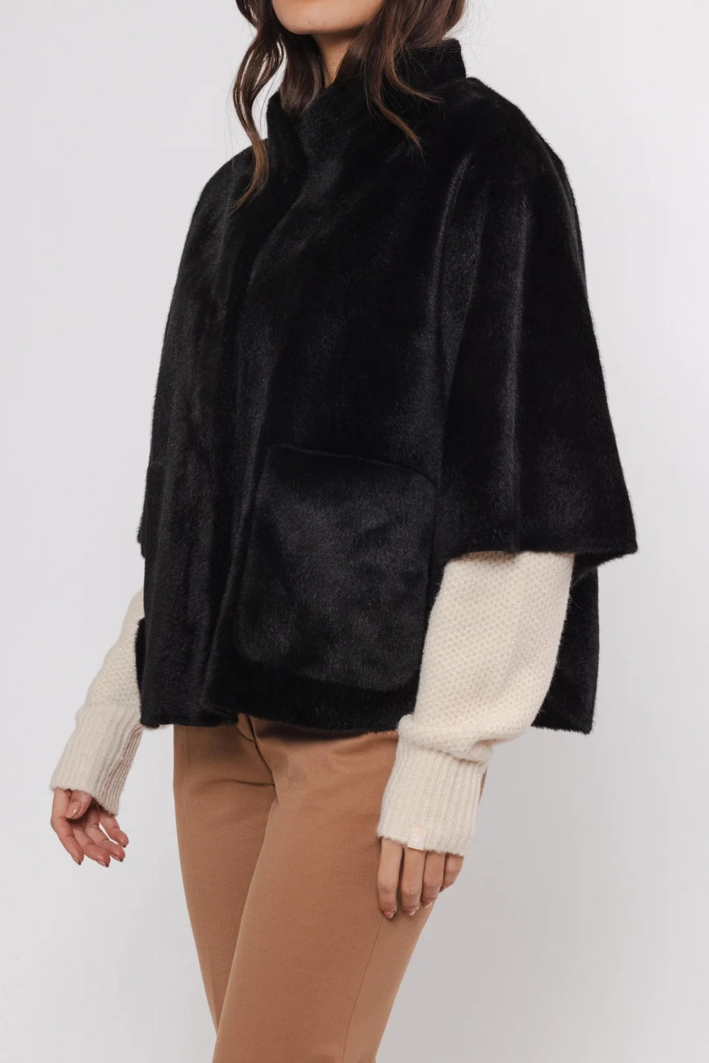 Dewi Faux Fur Cape