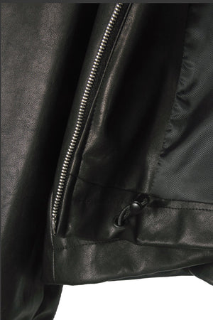 Front Zip Faux Leather Blouson Jacket