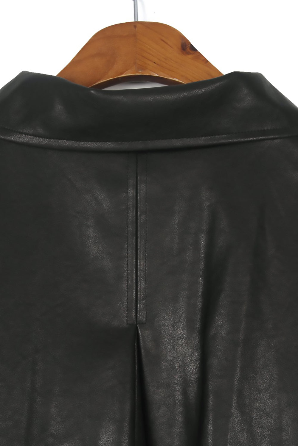 Front Zip Faux Leather Blouson Jacket