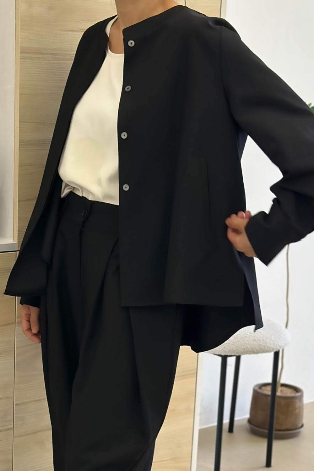 Pop Over Pocket Blouse
