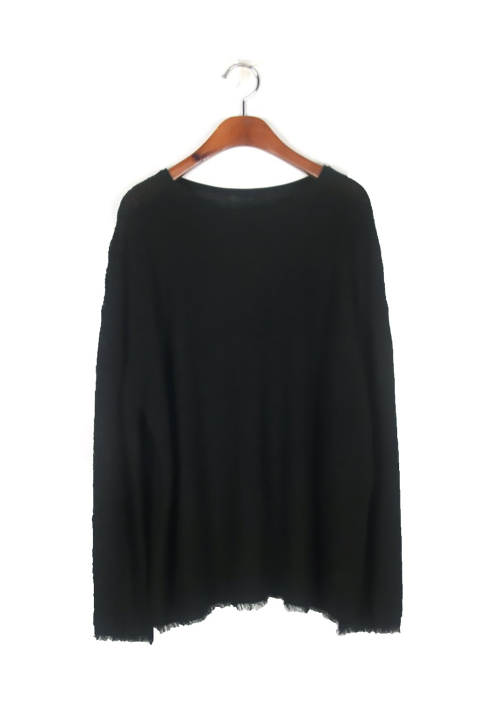 Round Neck Fringe Trim Sweater