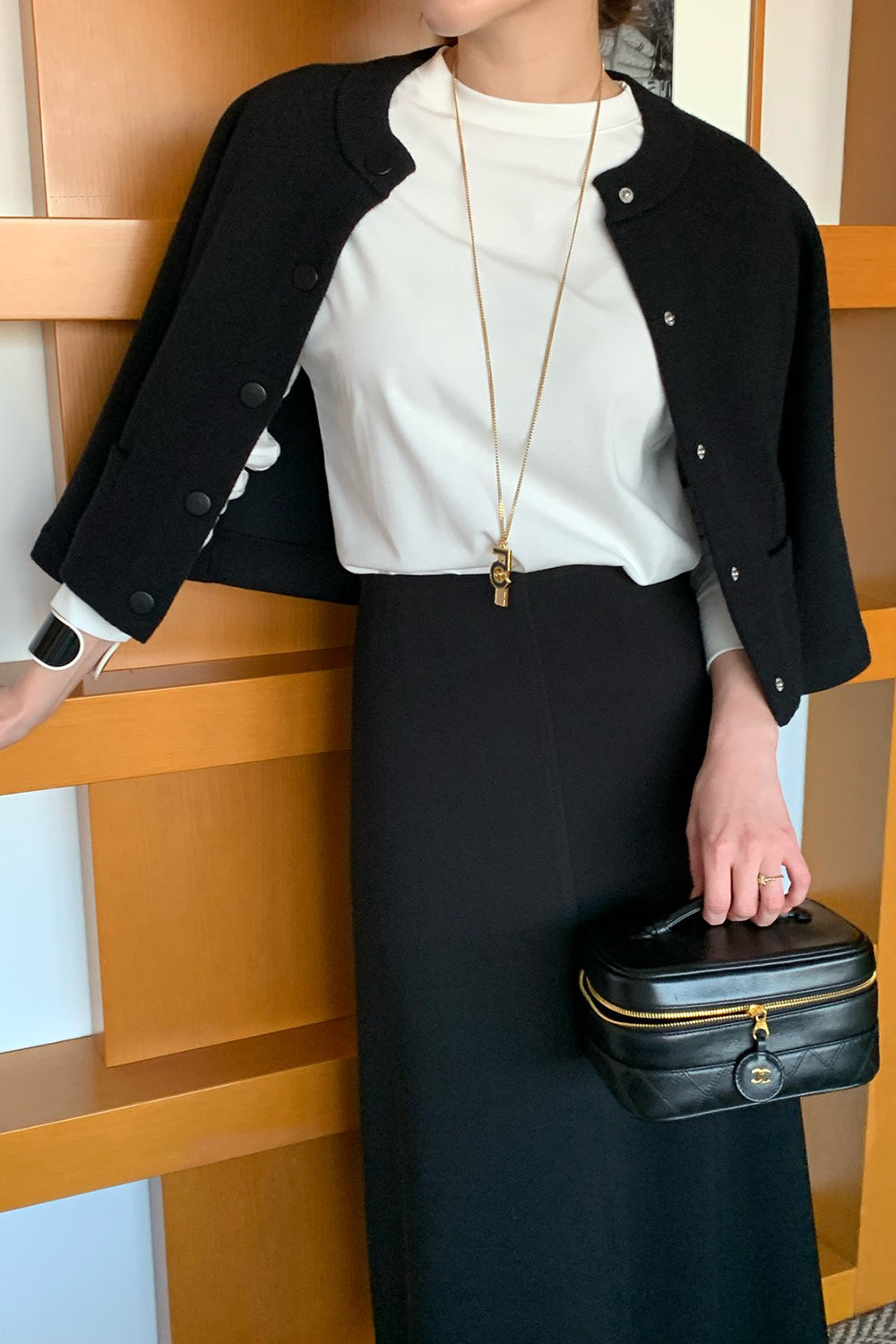 Round Neck Wool Knit Jacket