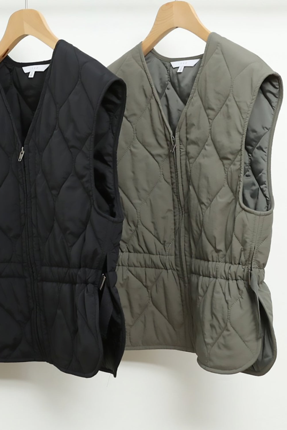 Shirred Waist Quilted Vest