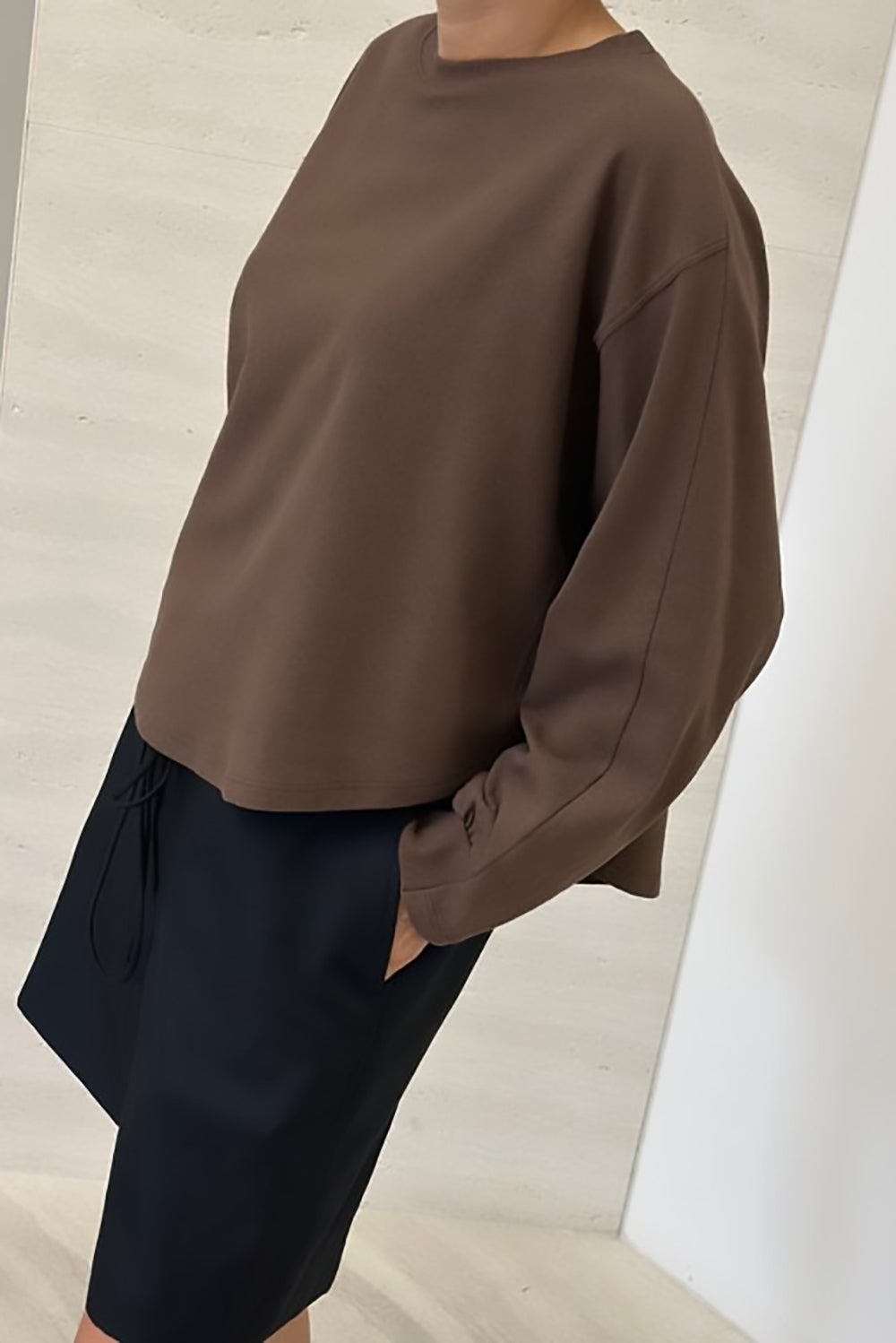 Macie Curved Hem Sweatshirt