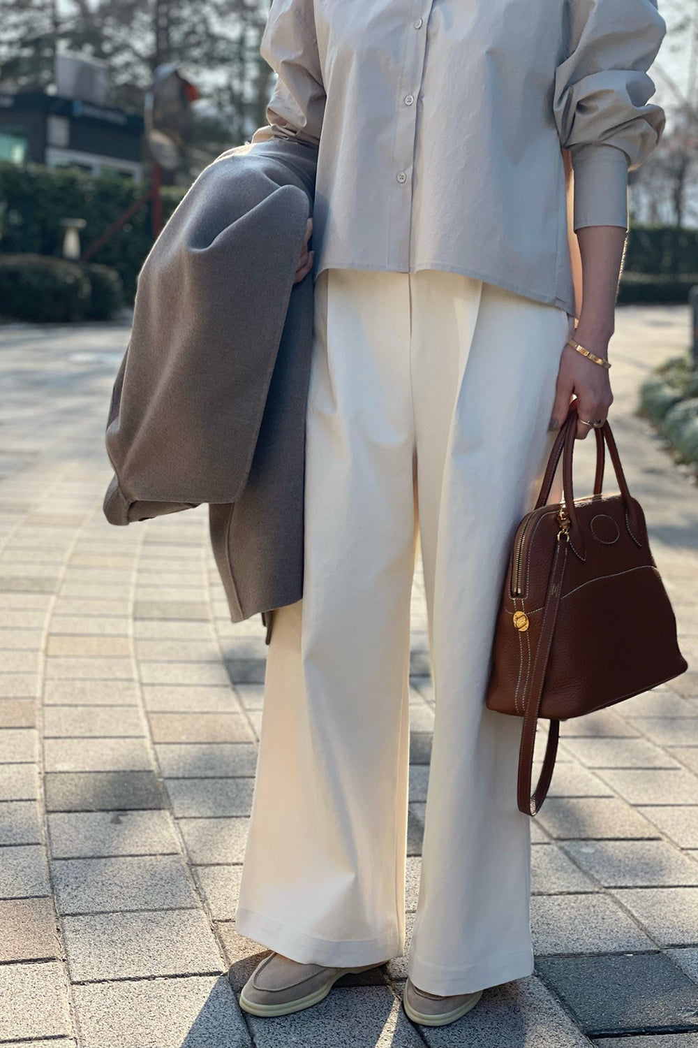 Camille Front Pleat Wide Pants