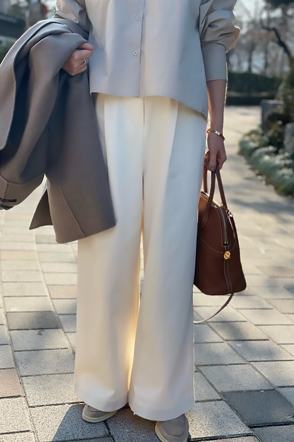 Camille Front Pleat Wide Pants