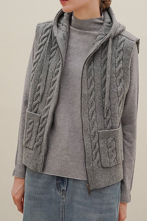 Cable Knit Puffer Vest