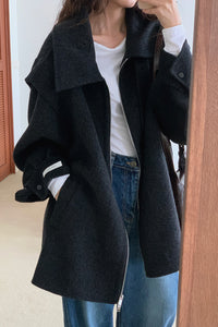 High Neck Oversized Wool Coat