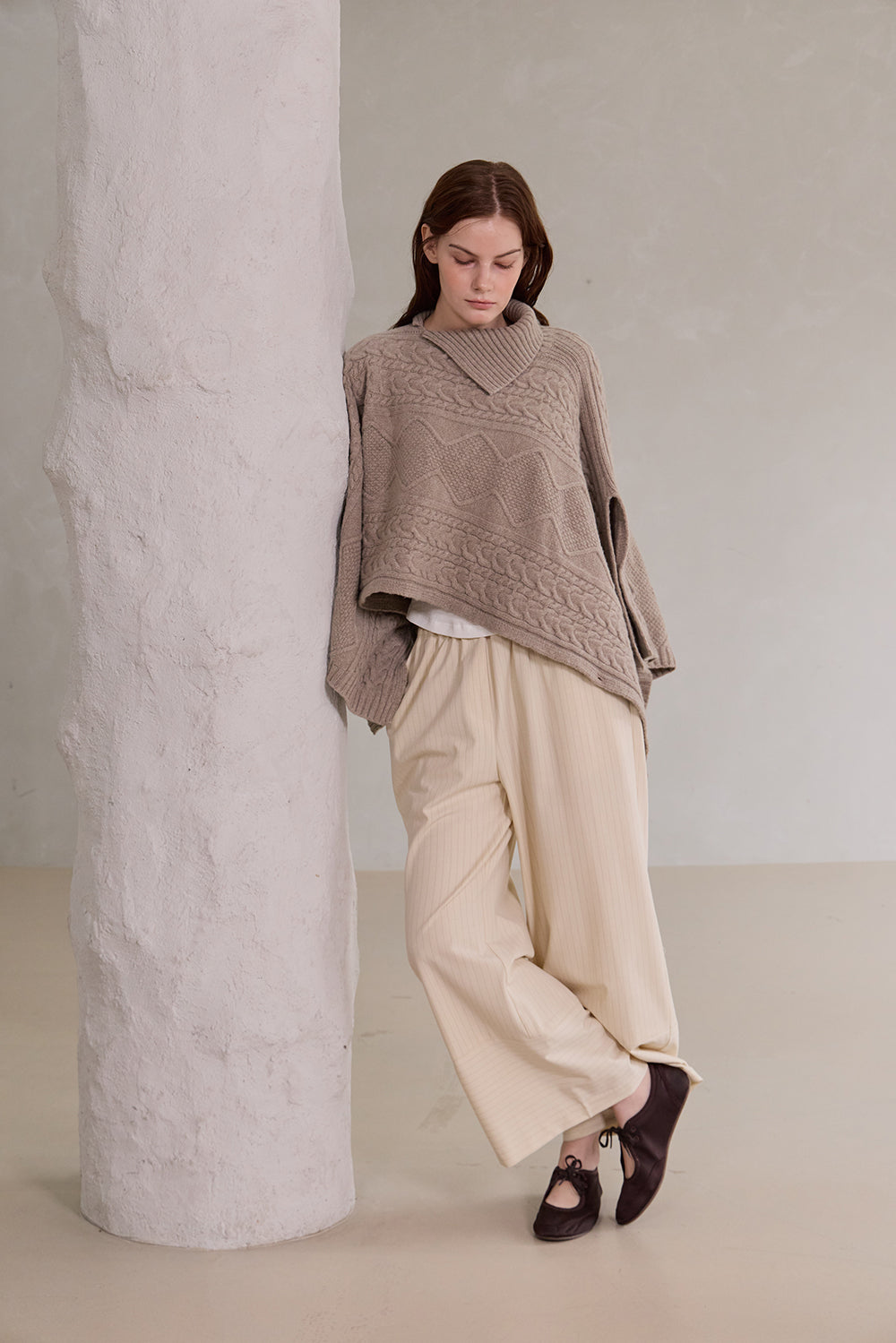 Cable Poncho Sweater