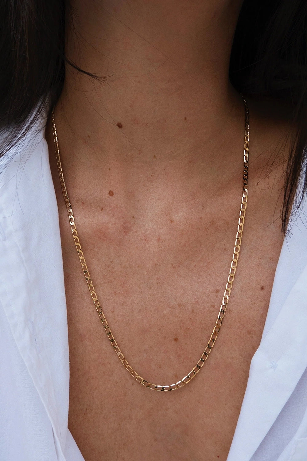 Flat Curb Chain Necklace