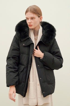 Fox Fur Half Down Coat