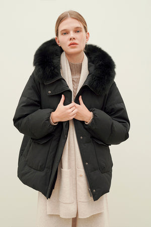 Fox Fur Half Down Coat