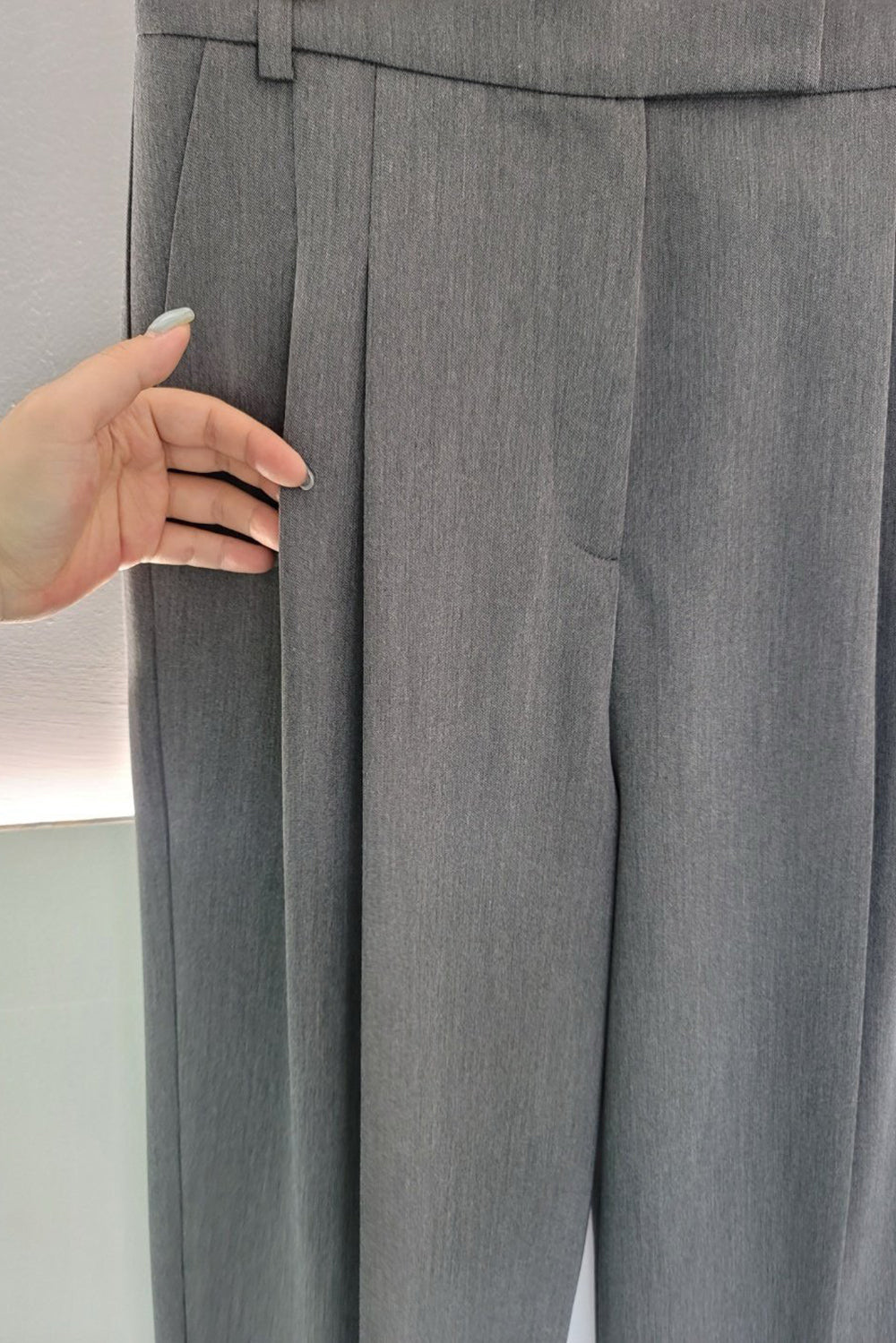 Pintuck Wide-Leg Pants