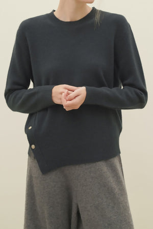 Side Button Merino Wool Sweater