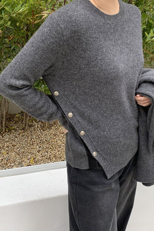 Side Button Merino Wool Sweater