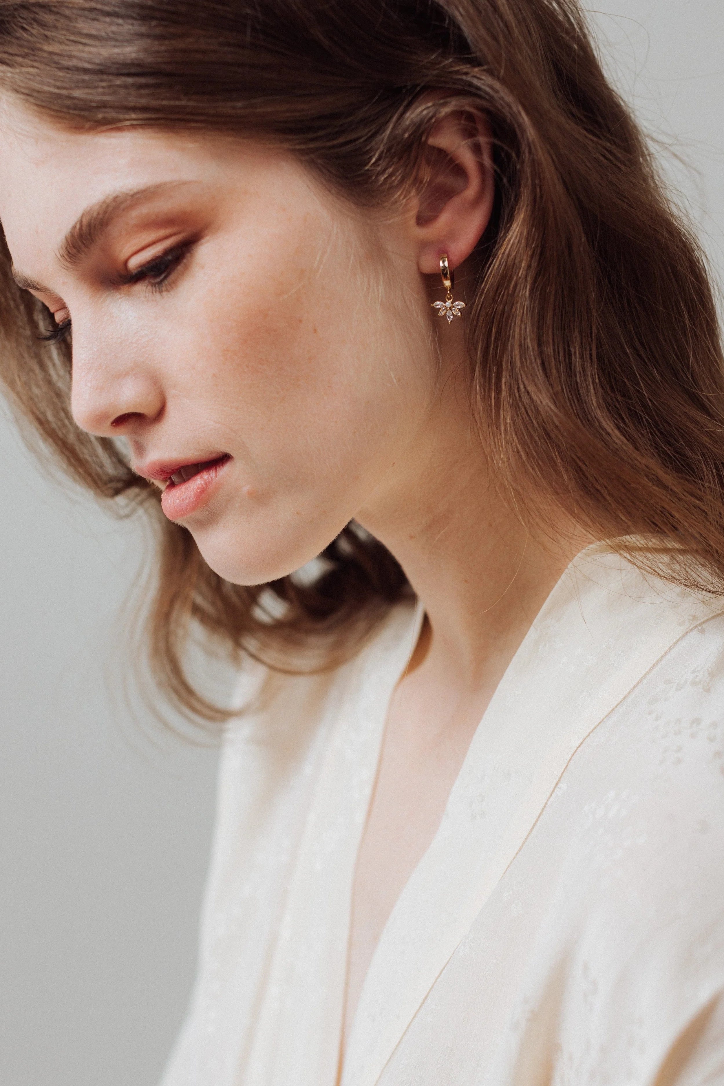 Harlowe Huggie Hoop Earrings