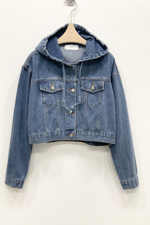 Hooded Denim Shirt Jacket
