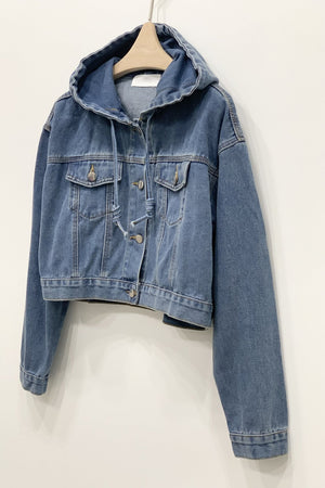 Hooded Denim Shirt Jacket