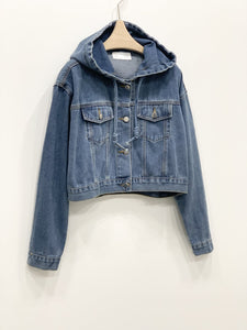 Hooded Denim Shirt Jacket