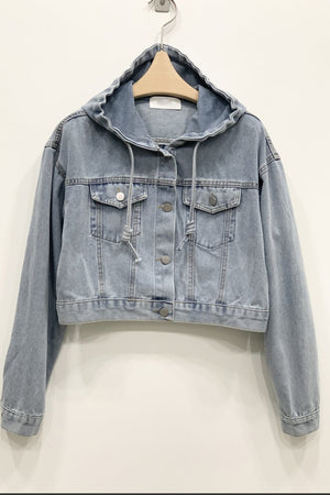Hooded Denim Shirt Jacket