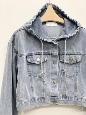Hooded Denim Shirt Jacket