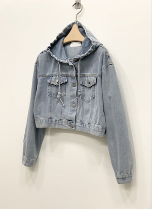Hooded Denim Shirt Jacket