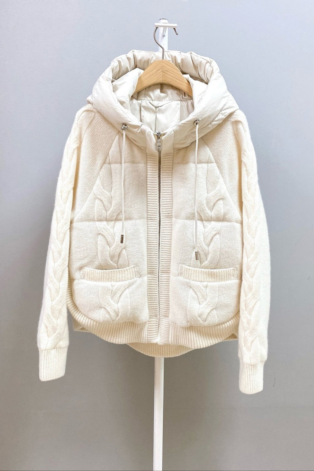 Cable Knit Puffer Jacket