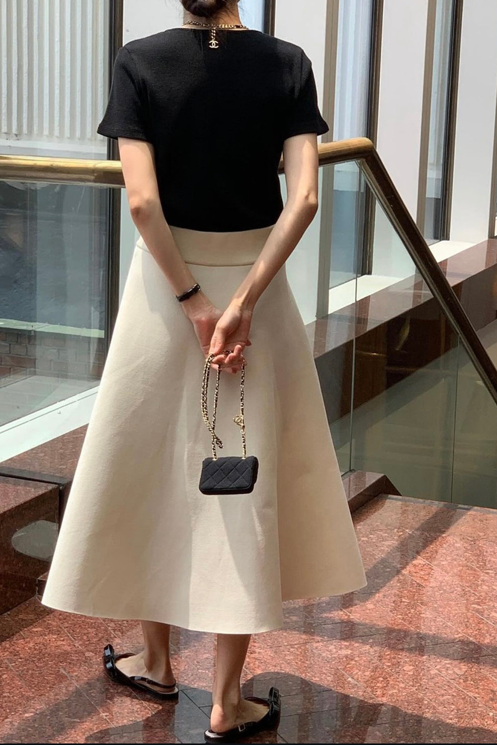 Daniela Plush Flared Midi Skirt