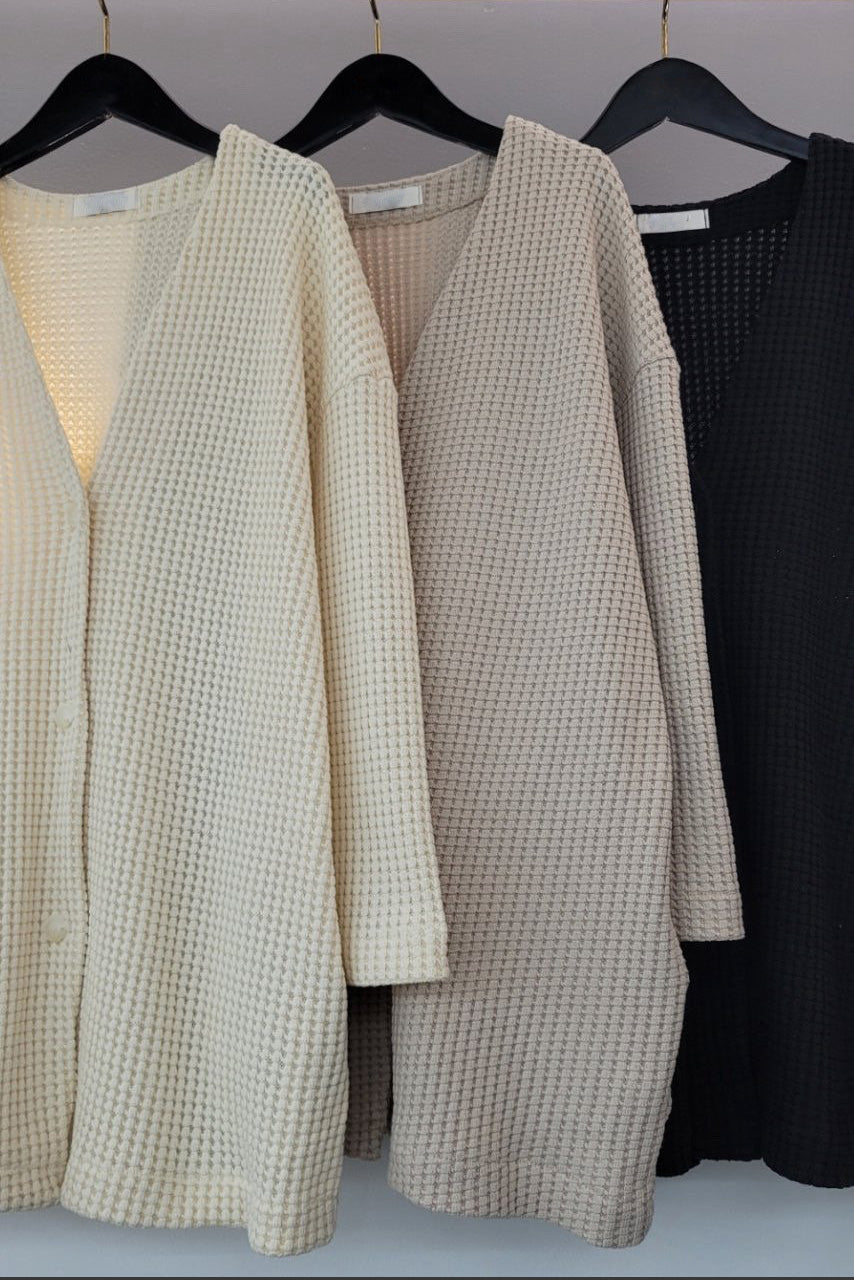 Waffle Knit Boxy Jacket