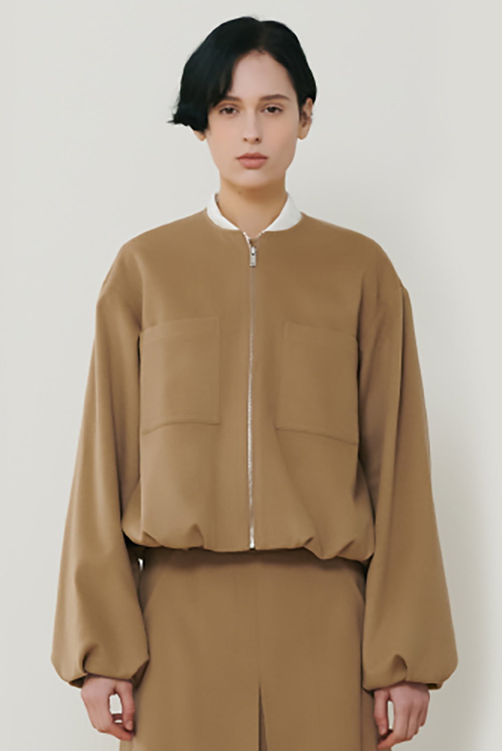 Lambswool Gathered Waist Jacket