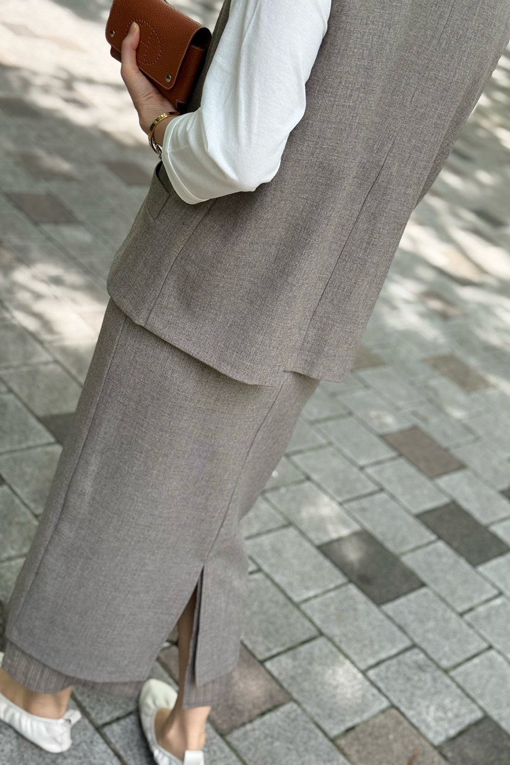 Layered Trim Column Skirt