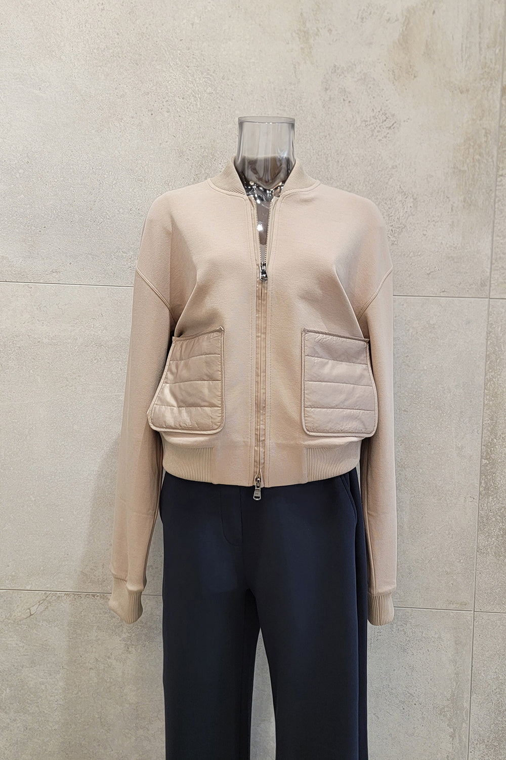 Mixed Media Bomber Jacket