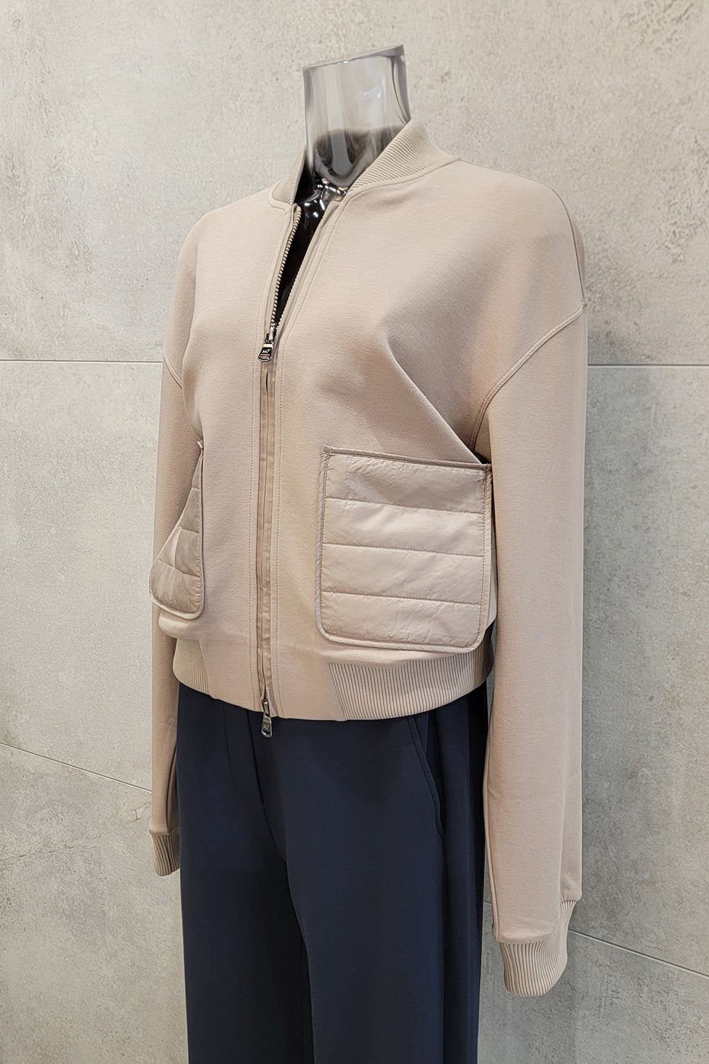 Mixed Media Bomber Jacket