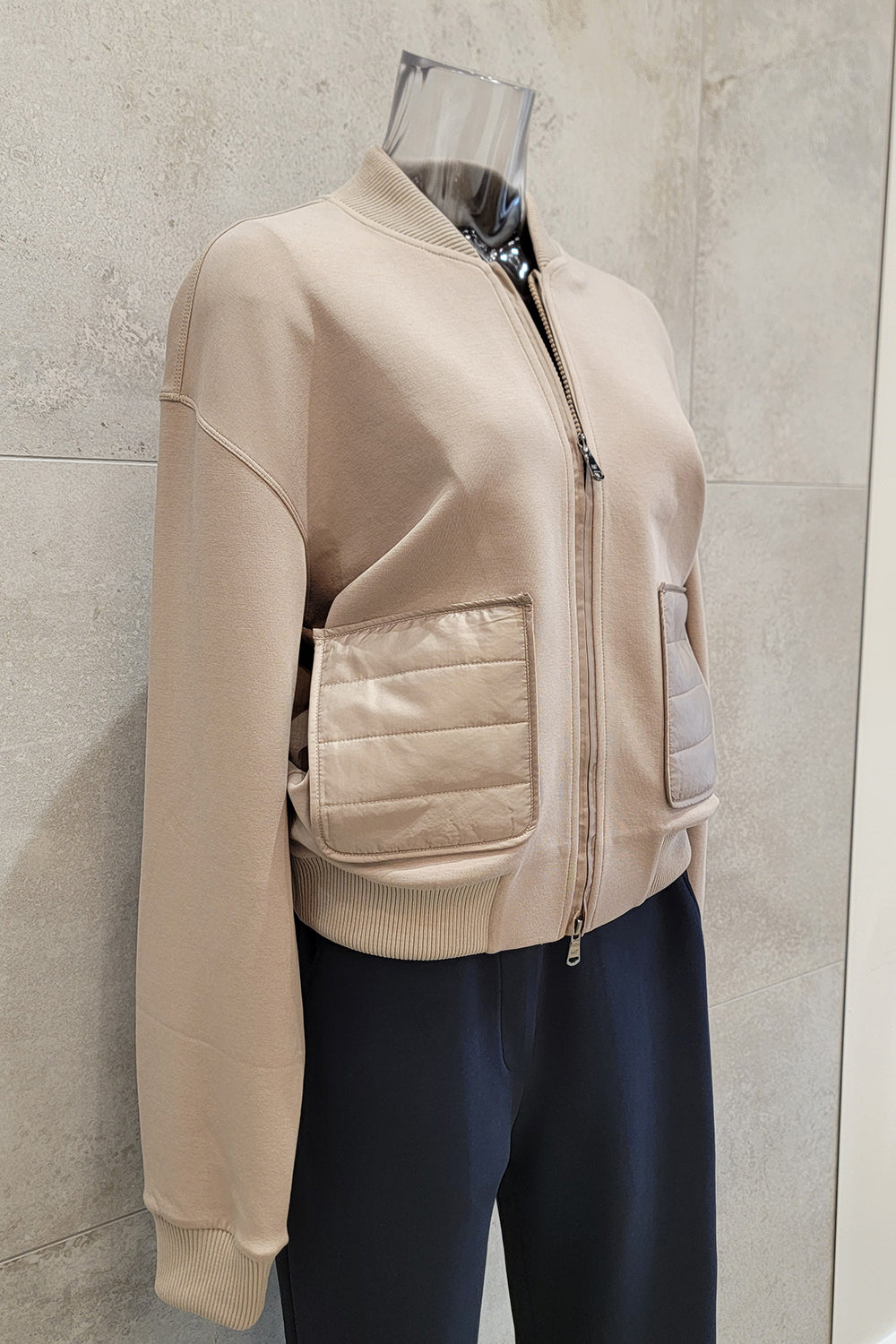 Mixed Media Bomber Jacket