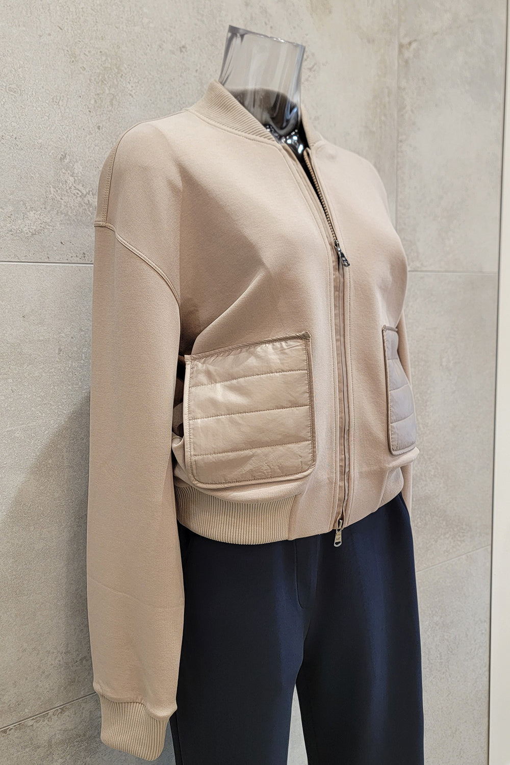 Mixed Media Bomber Jacket